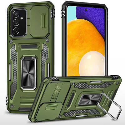 Ударостійкий чохол Camshield Army Ring для Samsung Galaxy A24 4G Силікон, Оливковий/Army Green