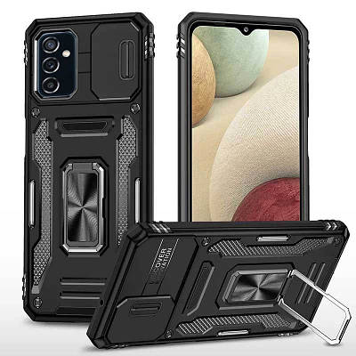 Ударостійкий чохол Camshield Army Ring для Samsung Galaxy A24 4G Силікон, Чорний / Black