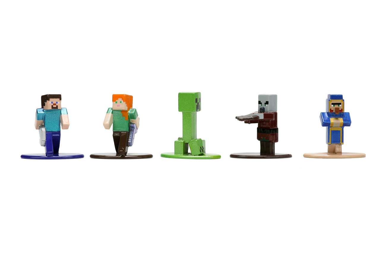 Набор Коллекционных Металлических Фигурок Jada Minecraft Майнкрафт.