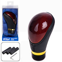 Ручка к/п декор. (F 25030 MP) темне дерево/шкіра