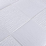Самоклеюча декоративна 3D панель біле плетіння 700x700x5 мм, фото 2