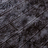 Самоклеюча 3D панель Чорний природній мармур 700x770x5 мм, фото 2