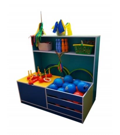 Шкаф с ящиками для спортивного инвентаря в детский сад - фото 1 - id-p1910231358