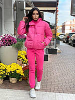 Женский спортивный костюм на флисе с курткой малинового цвета р.42/44 439217