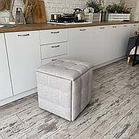 Пуф трансформер 5в1 з п'яти стільчиків зі світло-сірої рогожки люкс якості