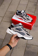 Мужские кроссовки Nike M2K Tekno Grey White Black (серые с черным) качественные спортивные деми кроссы 0822