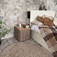 Пуф трансформер 5в1 з рогожки з бежевим столиком