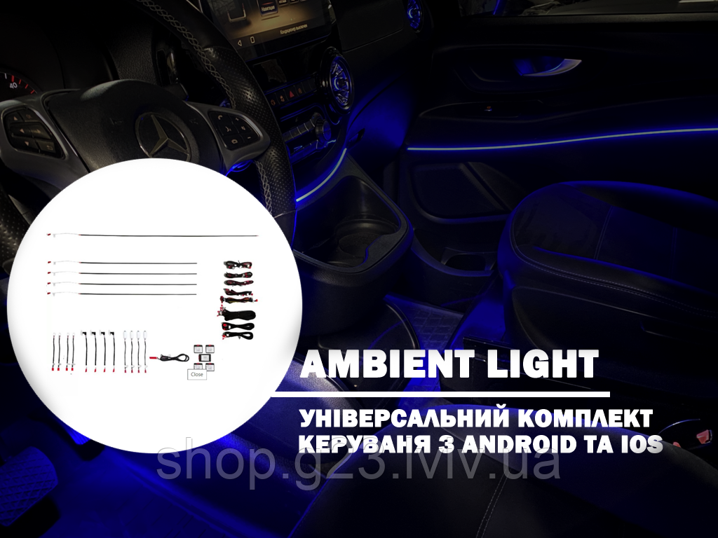 Універсальна контурна LED-підсвітка в автомобіль. Атмосферна підсвітка (Ambient Light)