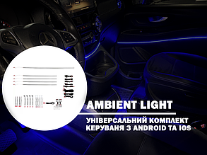 Універсальна контурна LED-підсвітка в автомобіль. Атмосферна підсвітка (Ambient Light)