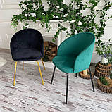 Інтер'єрний стілець КОМО зі спинкою із чорного велюру, фото 10