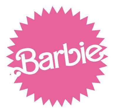 Наклейка для ростової фігури "Барбі. Лого" 50х50 см / інтер'єрна наклейка (без обрізу по контуру)