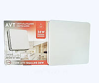 Світильник накладний вологостійкий LED AVT-SQUARE SILVER Pure White 36W 5000K (Білий)