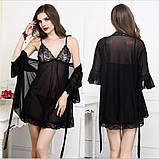 Жіночий комплект з халатом та пеньюаром, фото 4