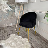 Інтер'єрний стілець КОМО зі спинкою із чорного велюру, фото 7