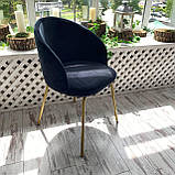 Інтер'єрний стілець КОМО зі спинкою із чорного велюру, фото 8