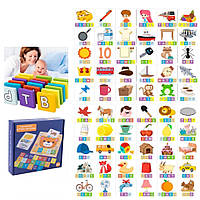 Детская деревянная развивающая игрушка английский алфавит с карточками Dabitoy