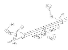 Фаркоп Peugeot Partner (База L1 4380 mm)(2008-2015) (Фаркоп Пежо Партнер) Автосвіт