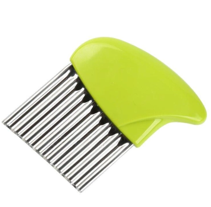 Ніж для декоративної хвилястої нарізування овочів Слайсер із неіржавкої сталі Зелений (KG-10260), фото 1