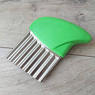 Ніж для декоративної хвилястої нарізування овочів Слайсер із неіржавкої сталі Зелений (KG-10260), фото 3