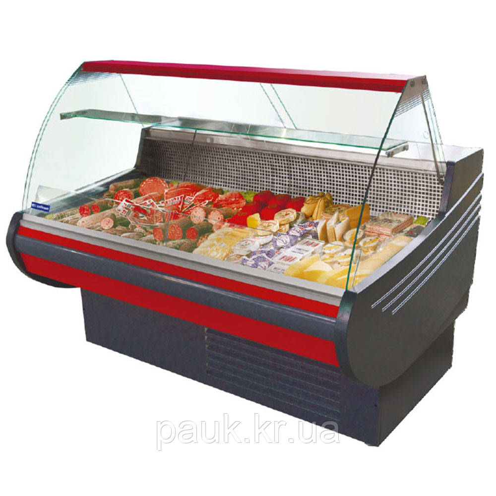 Холодильная витрина MUZA-1,75, цвет графит, витрина холодильная с выпуклым стеклом, статическое охлаждение - фото 3 - id-p1910267796