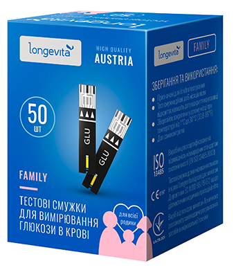 Тест смужки Longevita Family 50 шт., фото 1