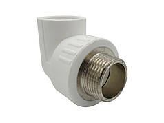 Кутник Ø32 x 1" З(зовнішня різьба) поліпропілен/латунь білий колір Asco®