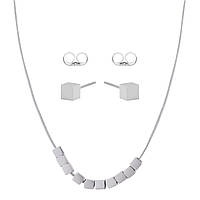 Набор підвіска на ланцюжку+ сережки "Геометрія" родій Xuping 424541.424527(1)