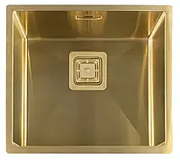 Мойка кухонная на/под столешницу Fabiano Quadro 49 Nano Gold R10 (49x44) 1,20 мм