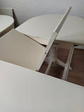 Стіл обідній Сейм розсувний 160-200 см білий дерев'яний, фото 4