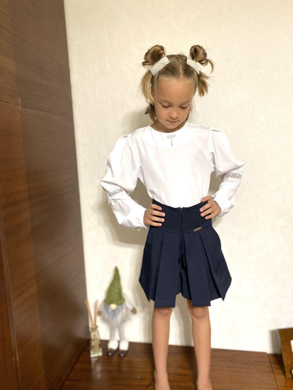 Нарядная школьная блузка для девочек Стильная блуза для идеального стильного школьного образа 128 - фото 5 - id-p1910279755
