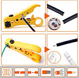 Інструмент HT-352 для зачистки коаксіального кабелю RG-59, 6, 7, 11, фото 4