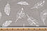 Бязь із білими великими пір'їнками на сірому фоні, №1211, фото 2
