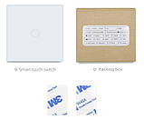 1-канальний сенсорний вимикач білий RF 433Мгц у комплекті з радіореле 1 канал, фото 4