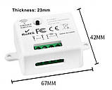 1-канальний сенсорний вимикач білий RF 433Мгц у комплекті з радіореле 1 канал, фото 5