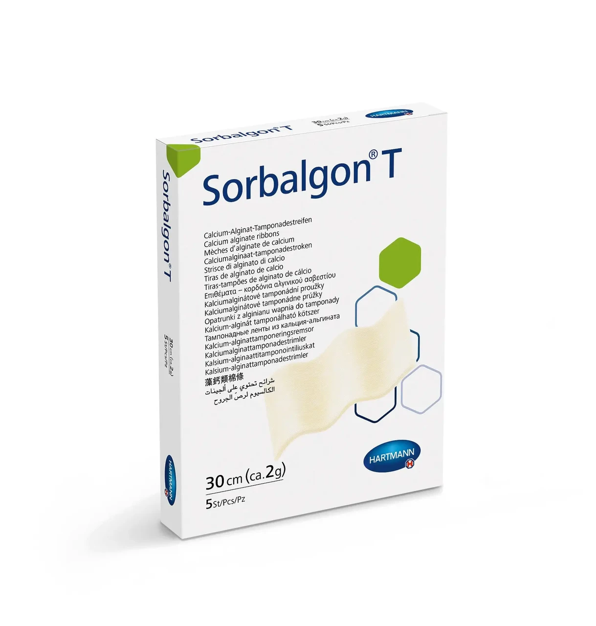 Кальцій-альгінатна поглинаюча тампонадна стрічка Sorbalgon Sorbalgon T 30 см (2г)