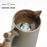 Термос-глечик для гарячих та холодних напоїв, термоглечик 2в1 Cooking House buuba - 1 л - коричневий, фото 4
