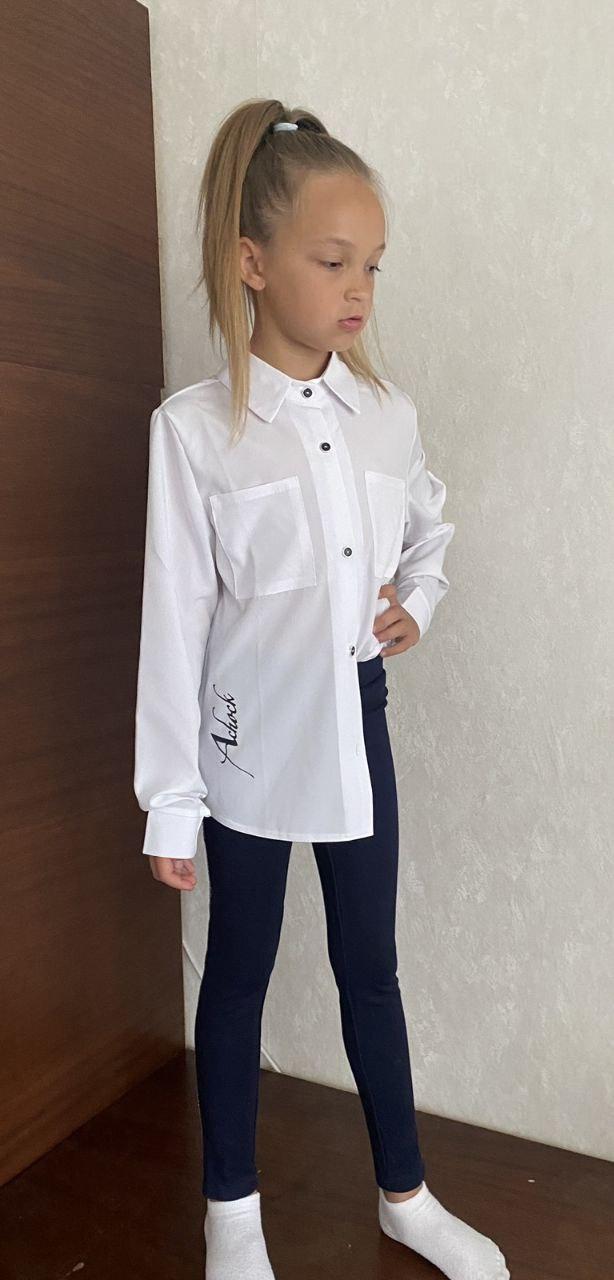 Нарядная школьная рубашка для девочек классическая блуза для идеального стильного школьного образа 146 - фото 1 - id-p1910288889