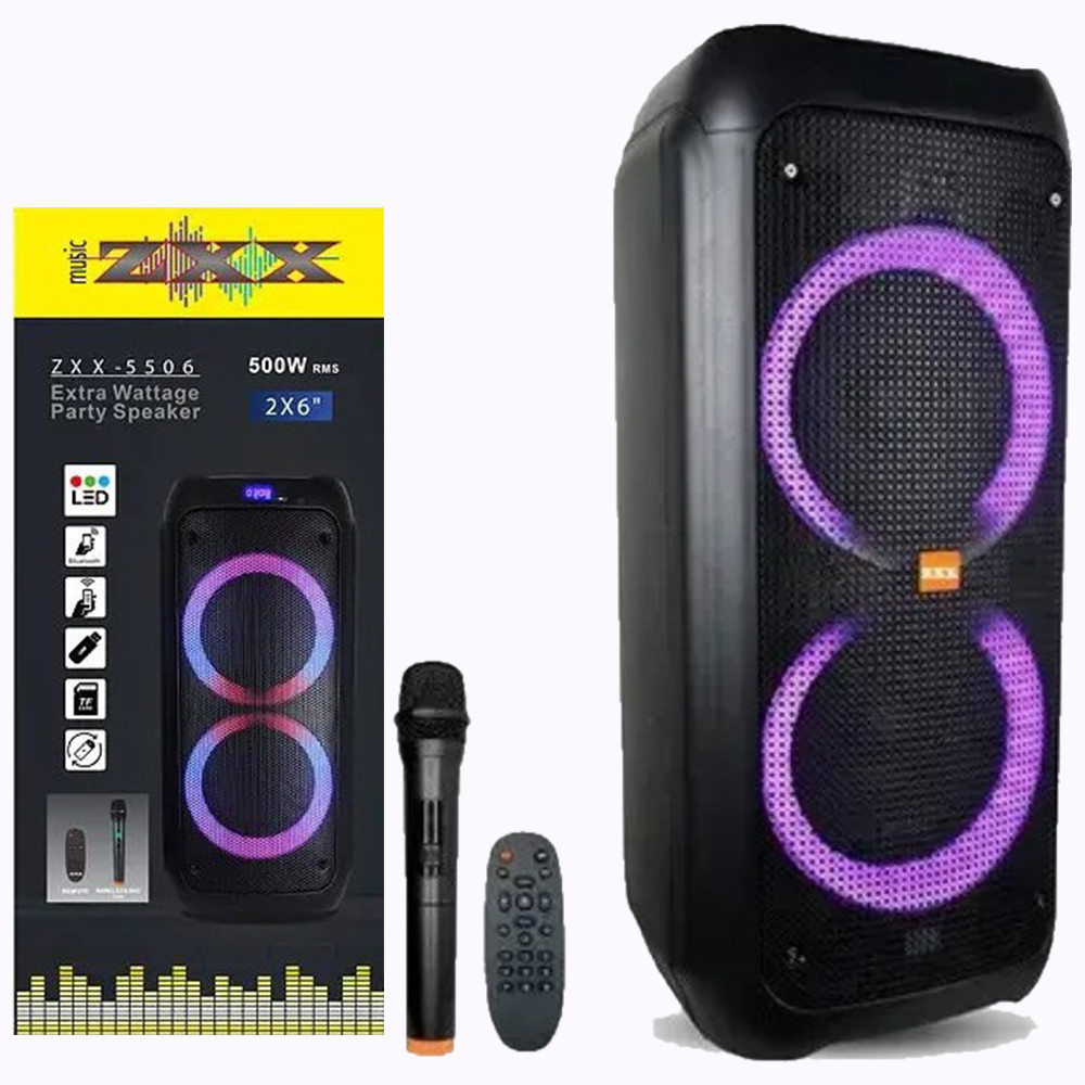 Потужна акустична система з підсвічуванням ZXX-5506 Колонка з Bluetooth та мікрофоном.