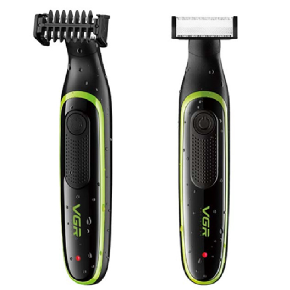Тример для домашнього використання VGR One Blade Waterproof Shaver Black&Green (V-017), фото 1