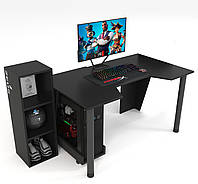 Геймерский игровой стол Gamer-4 каркас ЛДСП Белый (Zeus ТМ) Черный