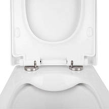 Унітаз підвісний Qtap Tern WHITE Rimless з сидінням Slim Duroplast/ Soft-close, фото 4