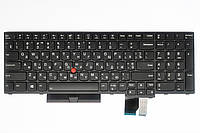 Клавиатура для ноутбуков Lenovo ThinkPad P15 Gen 1 черная с черной рамкой, с трекпоинтом, с подсветкой UA/RU/