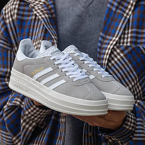 Жіночі Кросівки Adidas Gazelle Bold Platform Grey White 37-38-39-40