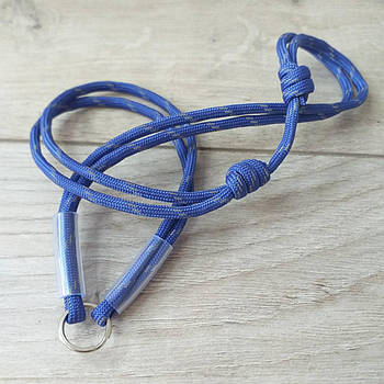 Регульований нашийник-шнурок для адресника Нашийник для великого собаки (від 54 см) Синій (KG-10267)