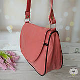 Жіноча шкіряна сумка рожева Івонн, фото 4