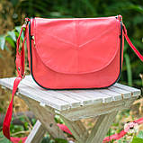 Жіноча шкіряна сумка рожева Івонн, фото 10