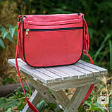 Жіноча шкіряна сумка рожева Івонн, фото 9