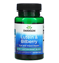 Добавка для здоров'я очей Swanson Lutein & Bilberry 120 Softgels