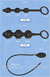 Надувний анальний розширювач стимулятор з кільцем, Надувна анальна пробка трирівнева, інтимка, фото 6