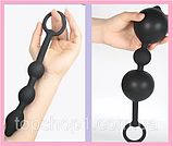 Надувний анальний розширювач стимулятор з кільцем, Надувна анальна пробка трирівнева, інтимка, фото 2